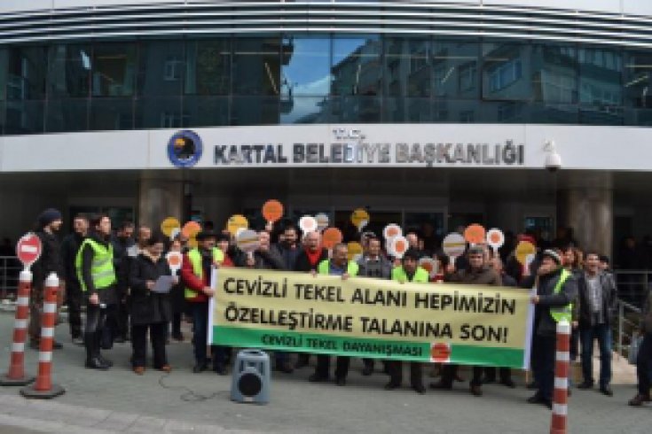 Cevizli Tekel Dayanışması 17 Aralık 2014 Kartal Belediyesi önü basın açıklaması