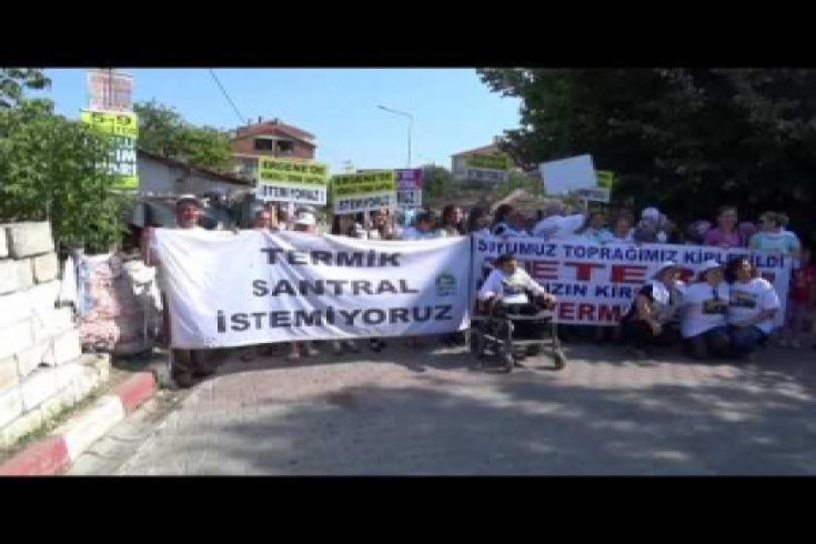 Ergene Misinli'de Halk Kömürlü Termik Santrallere Karşı eylemde