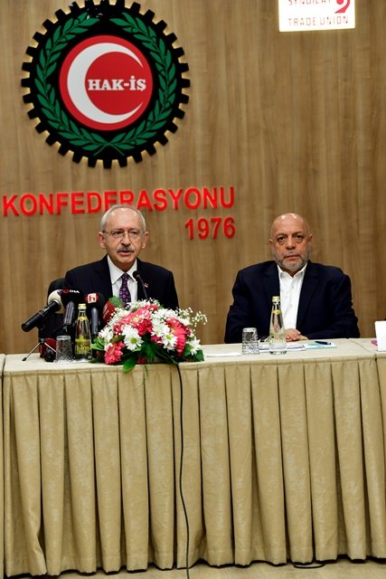 Kılıçdaroğlu, Hak-iş Başkanı Mahmut Aslan'ı ziyaret etti