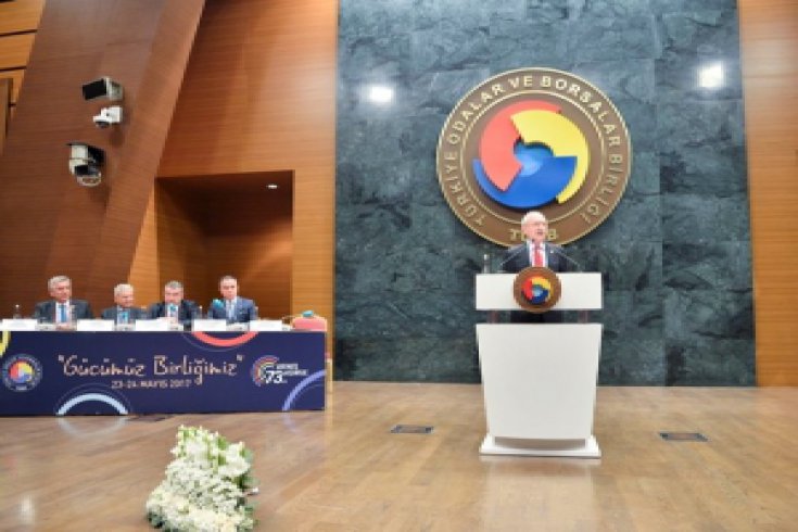Kılıçdaroğlu, TOBB 73. Genel Kuruluna katılarak bir konuşma yaptı