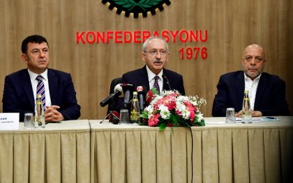 Kılıçdaroğlu, Hak-iş Başkanı Mahmut Aslan'ı ziyaret etti