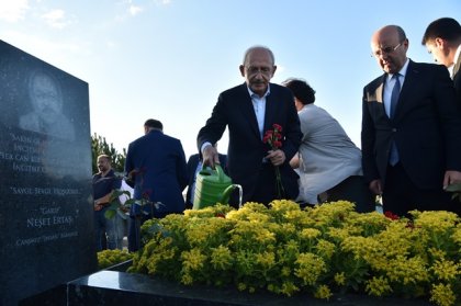 Kılıçdaroğlu, halk ozanı Neşet Ertaş'ın mezarını ziyaret etti