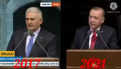 Erdoğan'ın konuşmasını, Binali Yıldırım'ın 4 yıl önce yaptığı ortaya çıktı