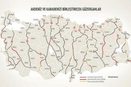 Akdeniz ve Karadeniz yollarla bağlanıyor