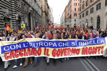 Avrupa'da ekonomik kriz protestosu
