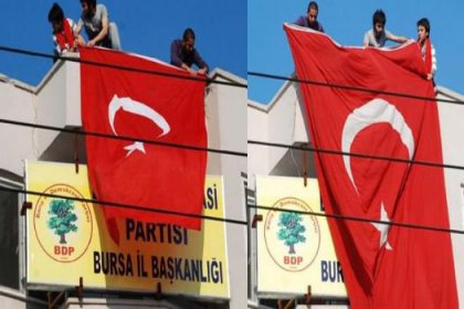 BDP binasına Türk bayrağı asanlar tutuklandı