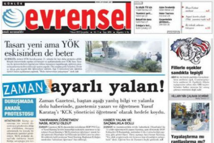 Evrensel'den Zaman'a sert tepki