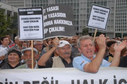 İBB önünde kentsel dönüşüm protestosu