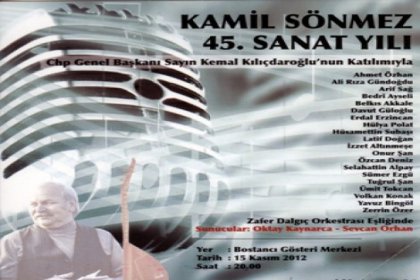 Kamil Sönmez'e vefa gecesi