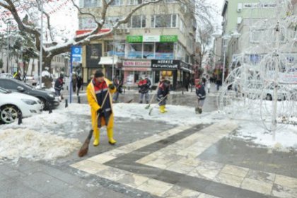 Silivri'de kar çalışması