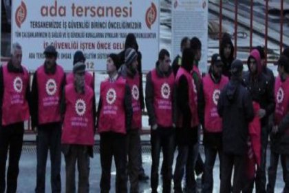 Ada Tersanesi işçileri vinci işgal etti