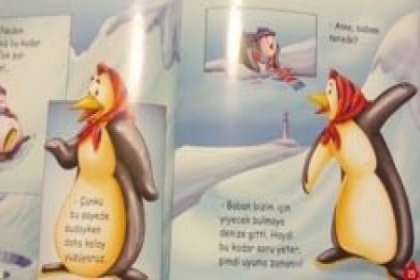 Kitaptaki penguene başörtüsü