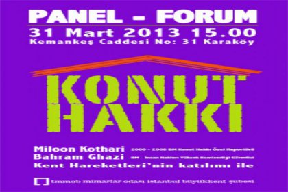 Mimarlar Odası 'Konut Hakkı' konulu panel yapıyor
