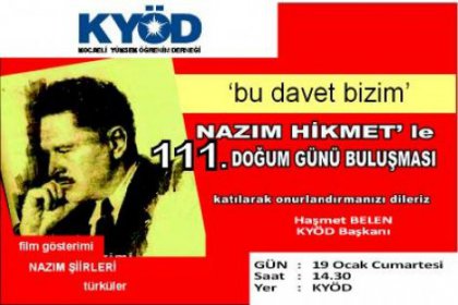 Nazım dostları KYÖD'te buluşacak