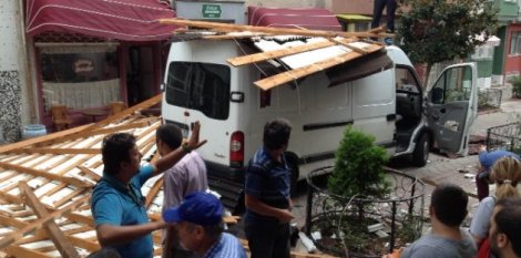 Fırtına dizi setini vurdu