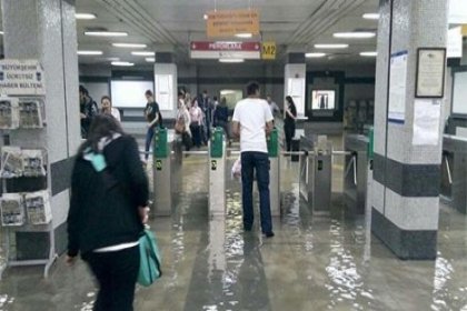Ankara'da metroyu su bastı