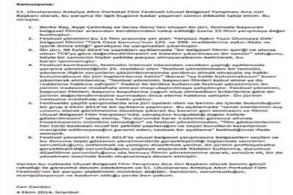 Can Candan 'jüri başkanlığından çekildi'