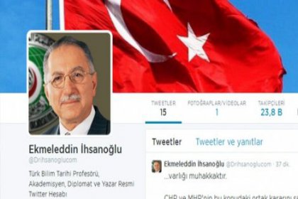 Ekmeleddin İhsanoğlu twitter hesabı açtı