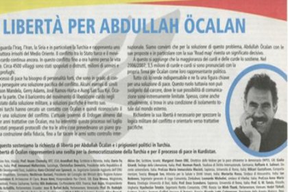 İtalya'da 'Öcalan'a özgürlük' kampanyası