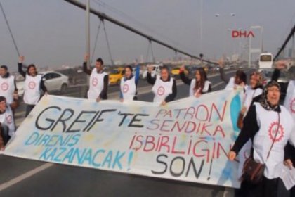Köprüde eylem yapmak isteyen işçilere TOMA sürprizi