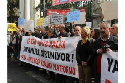 Taksim'de Fatsa için Siyanür eylemi