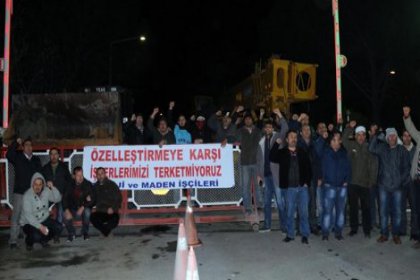 Yatağan işçileri santral önünde eyleme başladı