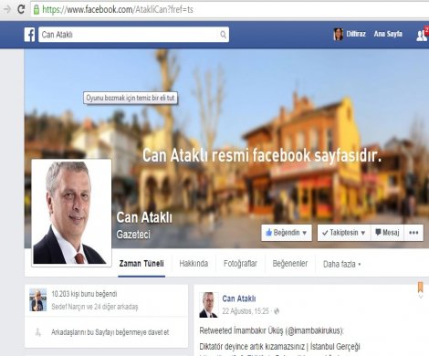 Can Ataklı Resmi Facebook hesabını açıkladı