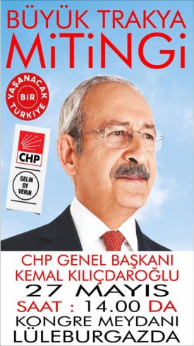 Kılıçdaroğlu, 27 Mayıs'ta Lüleburgaz'da