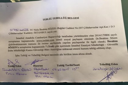 Dr. İbrahim Sözen; 'C.başkanına hakaret' soruşturmasında ifade verdim