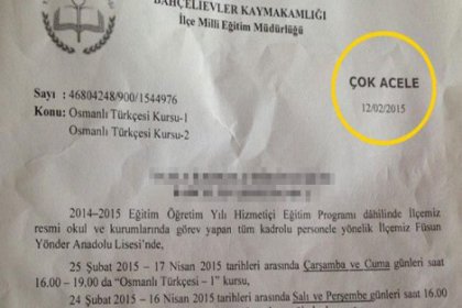 Okul personeline ‘Osmanlıca Türkçesi’ kursu