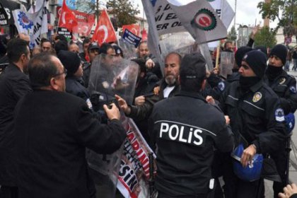 Sivas'ta protestocu işçilerle polis arasında arbede