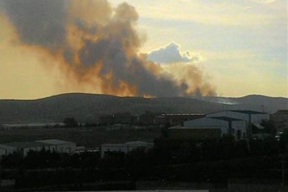Tuzla Piyade Okulu yakınında yangın