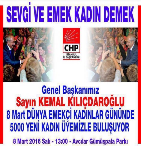 CHP İstanbul il 8 Mart'ta 5000 üye yapıyor