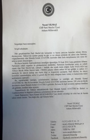 CHP'li Yılmaz 'Vazgeçilmezimiz 'ATATÜRK' üzerinden partimi tartıştırmam'