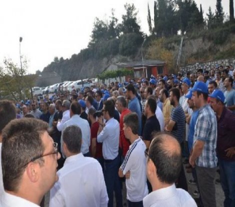 Gemlik Gübre işçisi greve çıktı