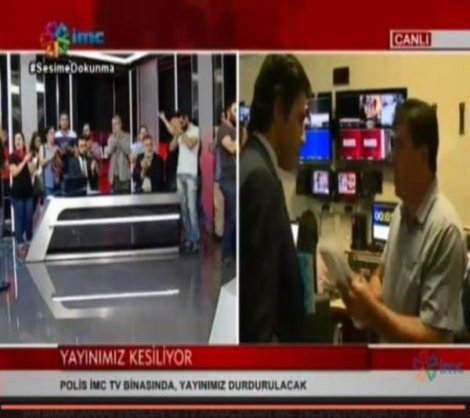 İMC TV'ye sansür: Polis canlı yayını bastı, yayın kesildi