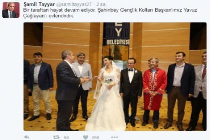 AKP camide ağlarken; Şamil Tayyar düğünde