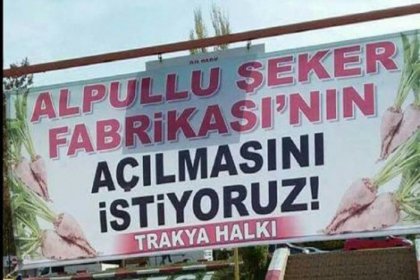 Alpullu Şeker Fabrikası için imza kampanyası