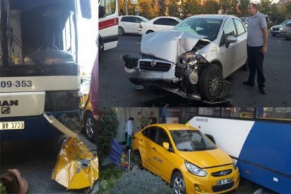 Ankara'da Belediye otobüsü 4 aracı biçti
