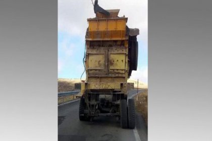 Arka tekeri olmayan araç trafiğe çıktı!