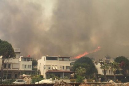 Bodrum'daki orman yangını yerleşim alanlarına ulaştı