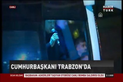 Cumhurbaşkanı Erdoğan Trabzon'da gece bekleyenlere seslendi