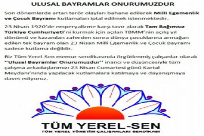 Ulusal Bayramlar Onurumuzdur