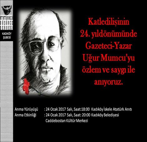 ADD Kadıköy Uğur Mumcu'yu anıyor
