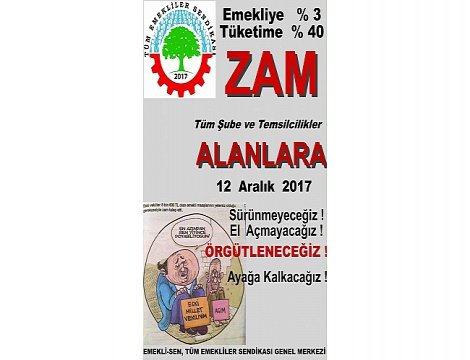 Emekliler 12 Aralık'ta alanlarda