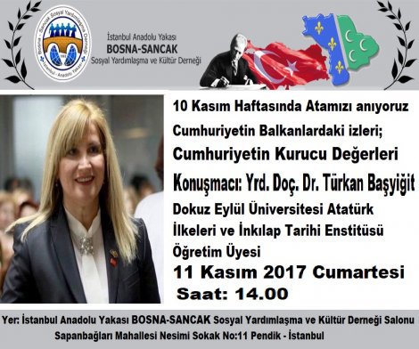İstanbul Anadolu Yakası Bosna Sancak derneği, ölümünün 79. yılında Atatürk'ü anıyor