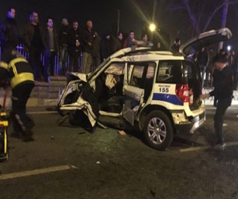 Polis aracı kaza yaptı: 2 polis şehit