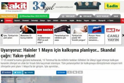 Akit'ten 1 Mayıs provokasyonu