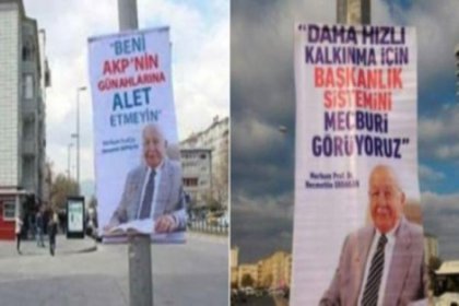AKP'nin Erbakan'lı afişlerini söktüler: Beni AKP'nin günahlarına alet etmeyin