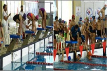 Bakan Kılıç'ın ziyaretinin ardından minik yüzücülere harem selamlık antrenman